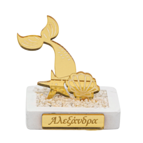 Βότσαλο κεραμικό με plexiglass 8cm Γοργονοουρά