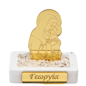 Βότσαλο κεραμικό με plexiglass 8cm Παναγία