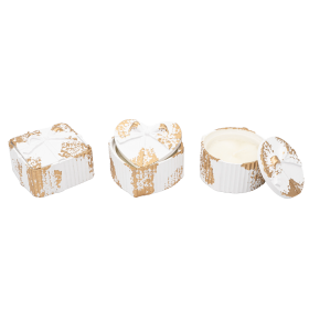 ΚΕΡΙ ΑΡΩΜΑΤΙΚΟ ΛΕΥΚΟ-ΧΡΥΣΟ ΣΕ ΓΥΨΙΝΟ ΣΕ ΤΡΙΑ ΣΧΕΔΙΑ 8CM