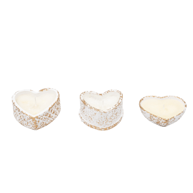 ΚΕΡΙ ΑΡΩΜΑΤΙΚΟ ΚΑΡΔΙΑ ΛΕΥΚΟ-ΧΡΥΣΟ ΣΕ ΓΥΨΙΝΟ ΣΕ ΤΡΙΑ ΣΧΕΔΙΑ 8CM