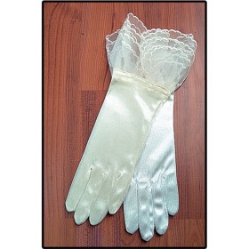 Γάντι γάμου σατέν με οργαντίνα στα 30cm