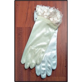 Γάντι γάμου σατέν με οργαντίνα στα 30cm