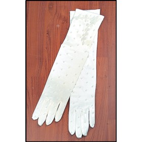 Γάντι γάμου σατέν με χάντρες  στα 40cm