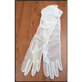Γάντι γάμου οργαντίνα ντραπέ στα 40cm