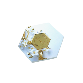 Γύψινο σουβέρ ΠΟΛΥΓΩΝΟ με εκτυπωση και plexiglass 10cm