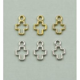 Μεταλλικός Σταυρός Περίγραμμα με Κρίκο 12x7mm – Χρυσός & Ασημί Μεταλλικός Σταυρός Περίγραμμα με Κρίκο 12x7mm – Χρυσός & Ασημί