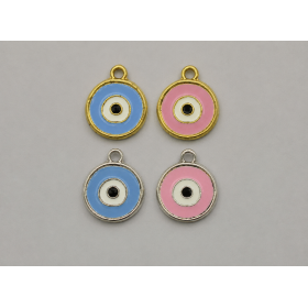 Μεταλλικό Μάτι με Σμάλτο & Κρίκο 19x18mm – Χρυσό & Ασημί Μεταλλικό Μάτι με Σμάλτο & Κρίκο 19x18mm – Χρυσό & Ασημί